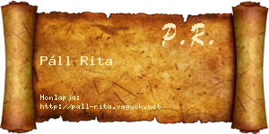 Páll Rita névjegykártya